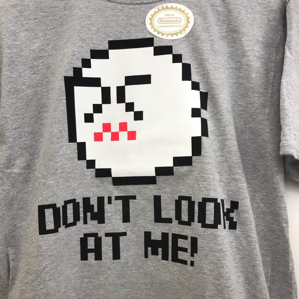 New Nintendo Super Mario Dont Look at Me Boo shirt